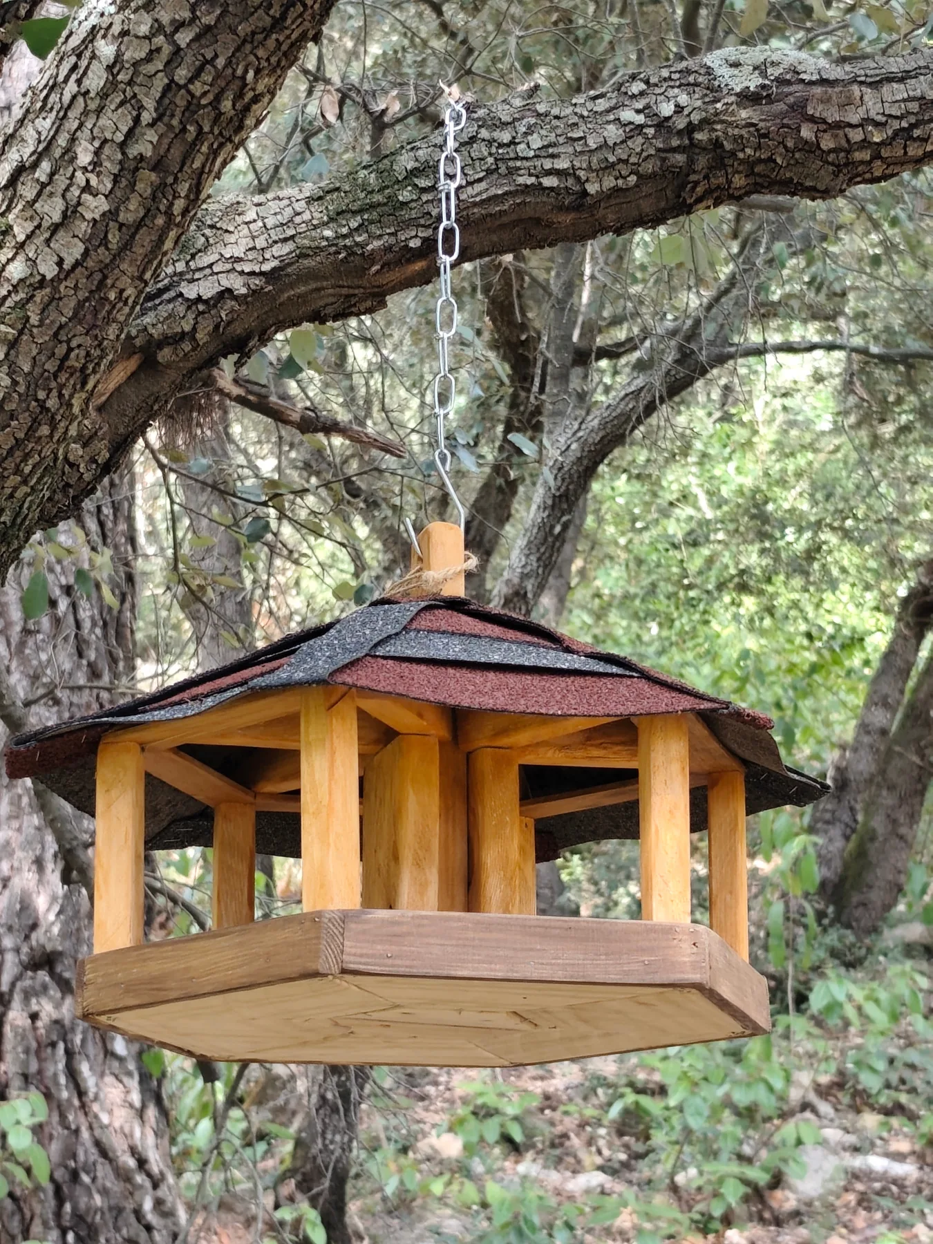 Détail de la structure en bois massif et de son assemblage